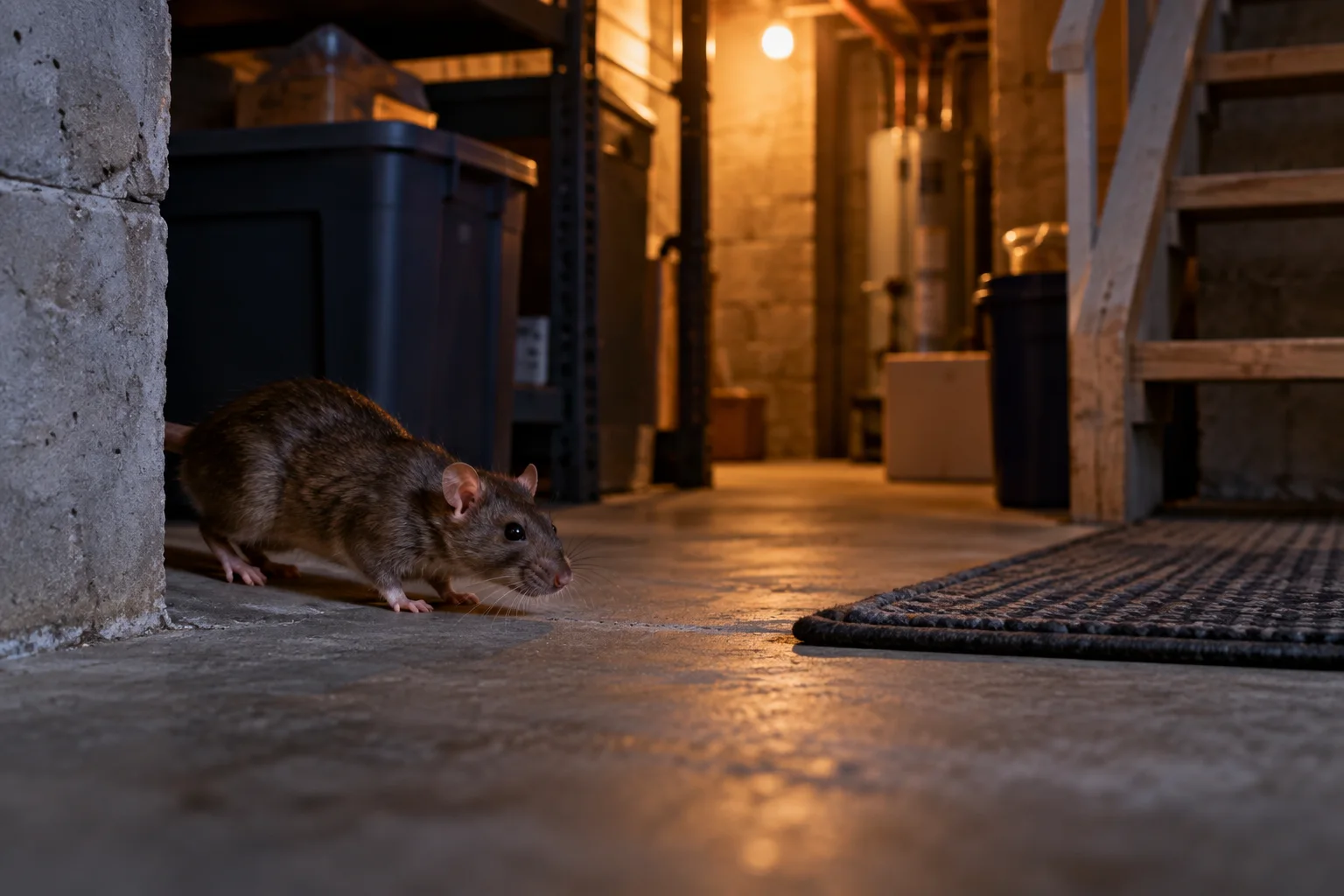 AI-generated illustration for How to Get Rats Out of a Basement Without Driving Them Deeper Into the House