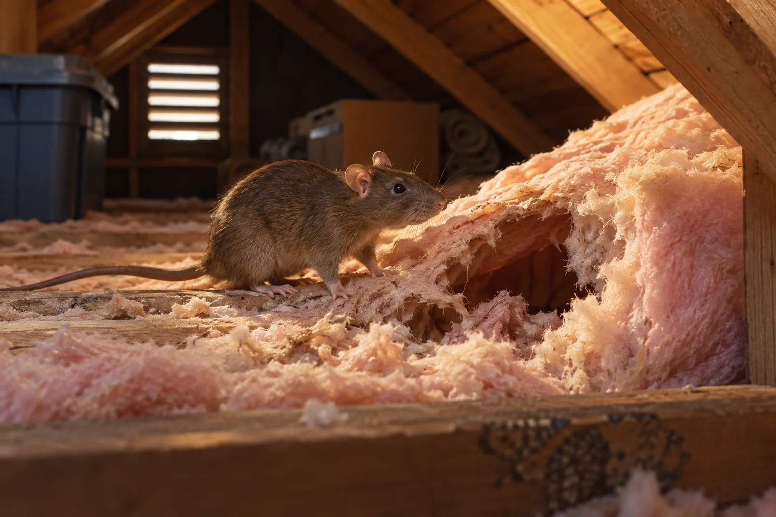 AI-generated illustration for Do Rats Destroy Attic Insulation? Signs, Cleanup, and Repair