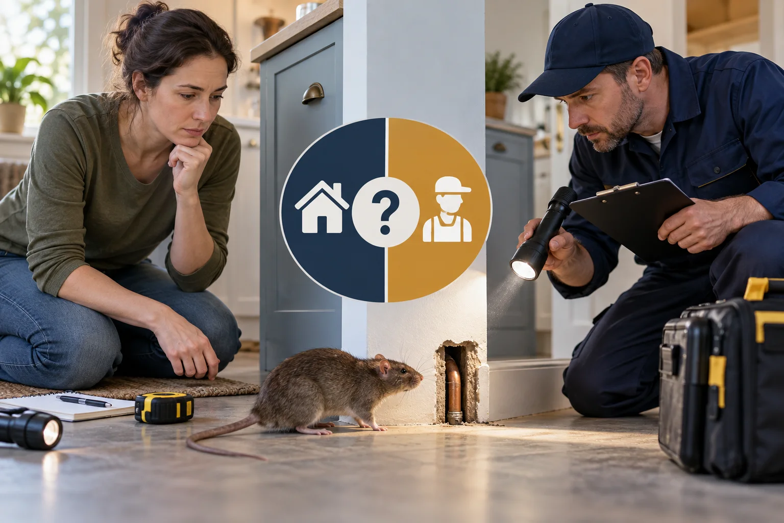 AI-generated illustration for When to Hire a Rat-Control Professional