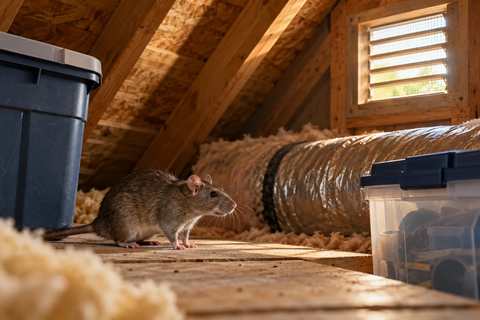 AI-generated illustration for Heat, Shelter, and Rat Survival in Attics
